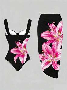 Swim Oasis Traje de baño de una pieza con estampado floral para mujer, verano - Multicolor 6 - Ver 2