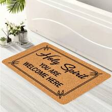1pc Brown Textured Spiritual Welcome Doormat - Flannel Material, Unique Style, Suitable For Kitchen, Dining Room, Hallway, Bathroom, Bedroom, Home Decor, Room Decor, All Seasons - 1PC - View 7