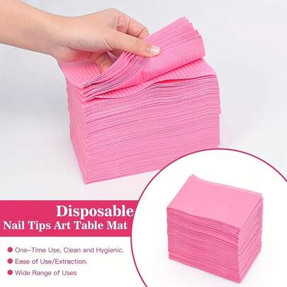 20 tấm lót bàn làm móng chất lượng cao, kèm giấy vẽ ngón tay dùng một lần, ba lớp, có thể gấp gọn, phù hợp cho việc thực hành tại salon làm móng. Tấm lót bàn làm móng