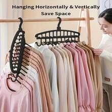 1pc/2pcs Foldable Multi-Hook Clothes Hanger, Garment Storage Rack, Cabinet Organizer Shelf, Space-Saving Wardrobe Storage And Hanging, Durable & Lightweight, Perfect Tidy Closet Organization, Korean Style Interior Design, Space-Saving Wardrobe - Multicolor - View 4