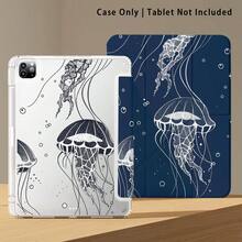 水母與氣泡圖案彩繪效果平板保護殼附支架，相容 Honor 8/9/10/X8/X8A/X9/X8Pro/X9Pro、MatePad SE 11"/MatePad 11"/11.5"、MatePad Pro、Apple 10th/11th Gen 2025 (A16)、Galaxy Tab A7/A9 及其他熱門機型 - 彩色 - 查看 6