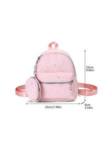 Glitter Star Mini Backpack, Girly Style Multi-Color Small Backpack, Including Small Pouch - Multicolor - View 11
