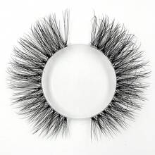 3D Faux Mink False Eyelashes Set 10 Pairs Lightweight Natural Look D Curl Fluffy Wispy Dramatic Volume Daily Makeup Lashes - Black - View 7