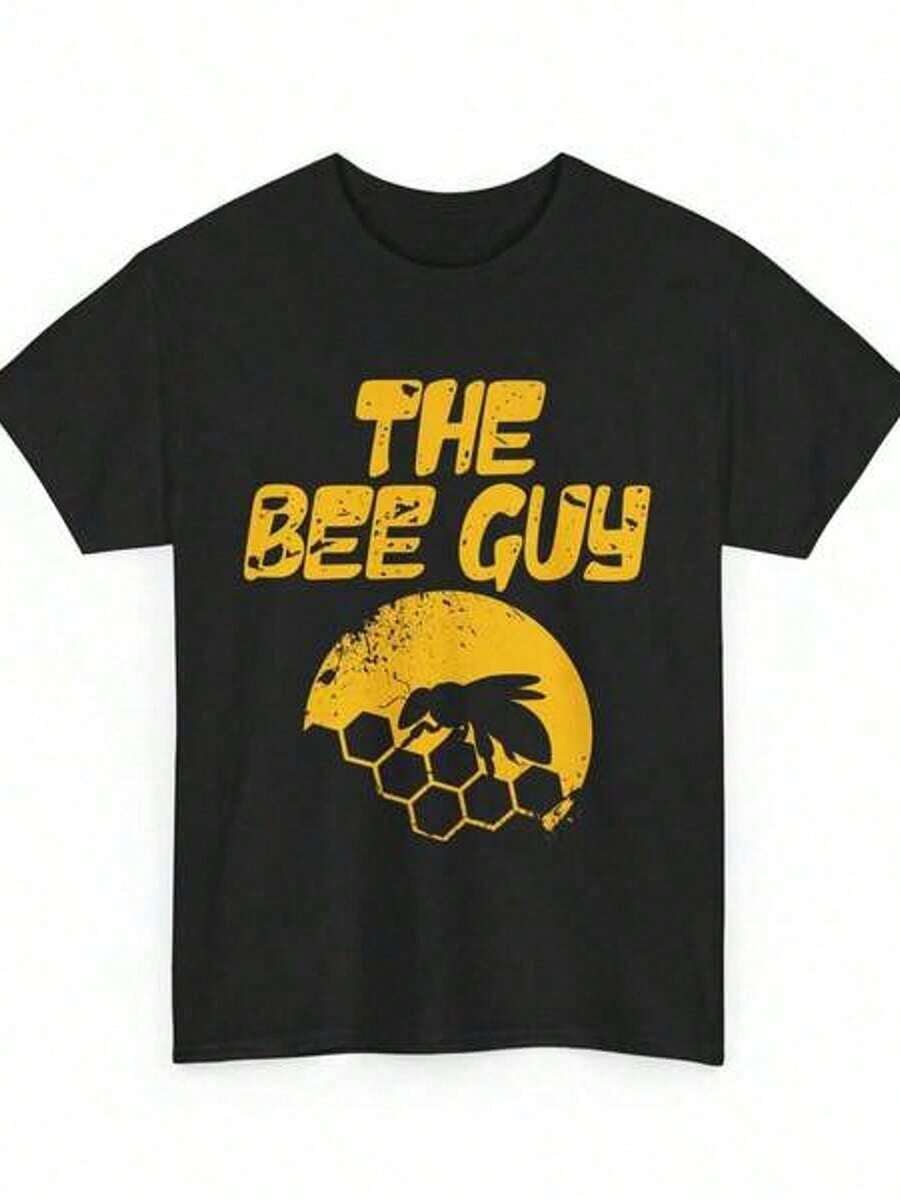 Women's T-Shirt. Pure Cotton T-Shirt, 180 G/M², Printed With A Vintage Design For Bee Lovers, Beekeeping Enthusiasts, And Beekeepers. Breathable Cotton Fabric, Comfortable And Soft, Knit Texture, Durable And Easy To Machine Clean. Perfect For Beekeepers. Comfortable And Lightweight. - 黑色 - 查看 1