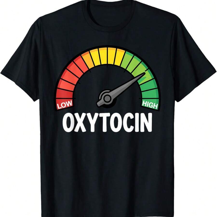 High Oxytocin Meme Reduce Stress Levels Dopamine Serotonin T-Shirt - Black - View 1
