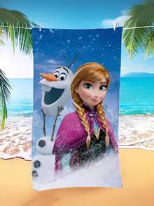 Disney 迪士尼冰雪奇缘沙滩巾，艾莎、安娜和雪宝图案，速干超细纤维毛巾，适用于海滩、泳池和旅行。这款冰雪奇缘主题沙滩巾采用超柔软、高吸水性的超细纤维面料制成，让您在海滩、泳池、健身房或旅行途中保持干爽舒适，为您的夏日时光注入阿伦黛尔的魔法。 - Beach Towel - 查看 14