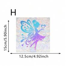 1/12片裝彩色仙女彩繪玻璃風格窗戶隱私貼膜 撕貼式壁紙 用於居家廚房露台客廳裝飾 - 窗貼 - 查看 22