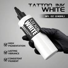 DQFART 240毫升/8盎司纹身墨水，标准纹身颜料，色彩鲜艳，适用于勾勒轮廓、阴影和晕染。专业纹身墨水，适合纹身初学者和纹身师使用。用于人体纹身艺术。纹身用品。 - 彩色 - 查看 7