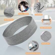 4 paquetes de diademas para correr de mujer, diademas de unicolor, absorbentes de sudor y antideslizantes para deportes - Multicolor - Ver 2
