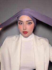 1 chiếc khăn trùm đầu turban 2 trong 1 cổ điển dành cho nữ, thiết kế xếp ly nhiều lớp giúp tôn dáng đầu, được làm từ vải jersey cao cấp, thấm hút mồ hôi và thoáng khí, phù hợp cho sinh hoạt hàng ngày và các hoạt động ngoài trời của phụ nữ Hồi giáo. - Nhiều màu - Xem 3