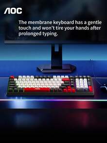 AOC Wired Gaming Keyboard, With Rainbow LED Backlight, 102-Key Full-Size Layout, 1000Hz High Refresh Rate, 26-Key Anti-Ghosting, USB Keyboard For PC Laptop Gaming & Office - View 9