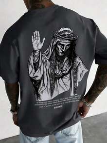 Compatible With The Manfinity Dauomo Men's Cartoon Print Crew Neck Short Sleeve T-Shirt, For Summer. - 多色 12 - 查看 1