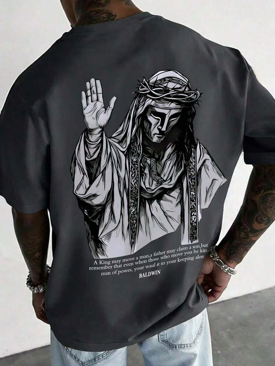 Compatible With The Manfinity Dauomo Men's Cartoon Print Crew Neck Short Sleeve T-Shirt, For Summer. - 多色 12 - 查看 1