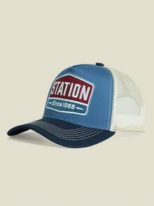 1pc Women's American 1865 Letter 3D Embroidery Streetwear Fashion Oversized Brimmed Baseball Cap, Breathable Mesh Trucker Hat, Suitable For Spring, Summer, Autumn Outdoor Sports, Campus, Couples - A - View 9