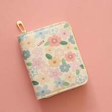 New Fashionable Floral Short Zipper Wallet, Compact And Portable Card Holder For Young Women - Multicolor - View 9