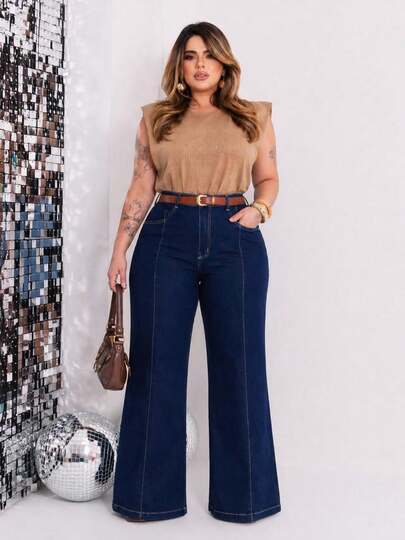 CALÇA PLUS SIZE WIDE LEG PREMIUM