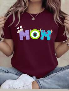 Plus Size - Plus Size - Oversized T-Shirt - Women's Fun Graphic Tee - Relaxed Fit Short Sleeve Crew Neck Top, Machine Washable For Year-Round Comfort, Everyday Wear; Relaxed Fit; Durable Print, Ideal For Holiday Gifts - 黑色 - 查看 6