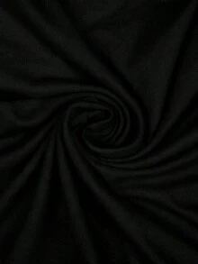 Camiseta de mujer de cuello redondo, hombros caídos, de largo medio, con estampado digital a rayas, de estilo minimalista y moderno, como regalo para amigos - Negro - Ver 3