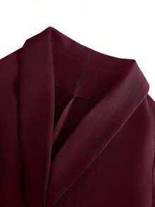 Chaqueta de blazer ajustada de manga larga y sexy para mujer, conjunto verde, chaqueta de traje para mujer, blazer verde para mujer, blusas sociales, ropa de oficina para mujer, ropa de negocios profesional, abrigo de invierno para mujer verde - Burdeos - Ver 3