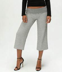Solid Color Loose High-Waisted Women's Straight-Leg Cropped Casual Pants - Grey - View 4