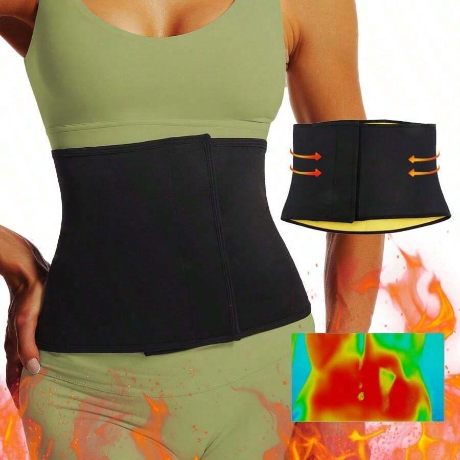 Korset Perut Olahraga Unisex yang Dapat Diatur, Cocok untuk Kebugaran dan Penggunaan Sehari-hari, Bernapas dan Sejuk, Elastisitas Tinggi, Desain Anti-Gulir Dua Lapis - Hitam - View 1