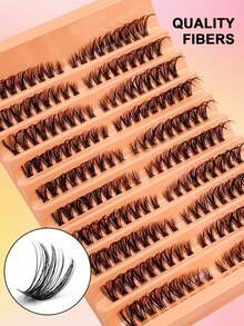 Asiteo 180pcs D-Curl Flared Cat Eye 40D Thin Personal False Eyelashes Set 8-16mm Natural Look Lash Clusters DIY For Beginners - D - View 6
