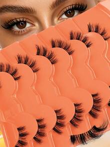 MAANGE 7 Pairs Half Eye Cat Eye False Eyelashes, Short Soft 3D Faux Mink False Eyelashes, Enlarging Eyes, Extending Eye Tails, Transparent Band Eye Tail Extension Type Eyelashes, Natural Effect, Flared Eyelashes, Enlarging Eyes, False Eyelash Strips, False Eyelashes, Strip Type False Eyelashes - Half Eyelashes - View 5