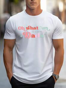 Men's Casual Short Sleeve T-Shirt, 1 Piece, 100% Heavy Cotton - Comfortable Crew Neck, Soft And Adorable T-Shirts, Loose And Comfortable - White - View 5