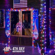 JMEXSUSS 4th Of July Decorations 100 LED String Lights Indoor, 33ft Red White And Blue Lights Plug-In, 8 Modes Patriotic 4th Of July Lights For Indoor Outdoor Independence Day American Flag Holiday - Red White Blue - View 5