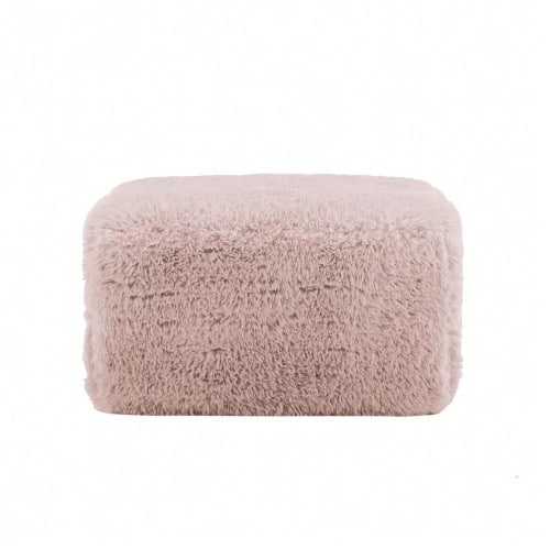 Aviana Ottoman Plush Fabric - 粉色 - 查看 1