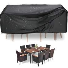 Avilia Set Copertura Tavola E 4 Sedie 165x140x90cm - nero - Visualizzare 1