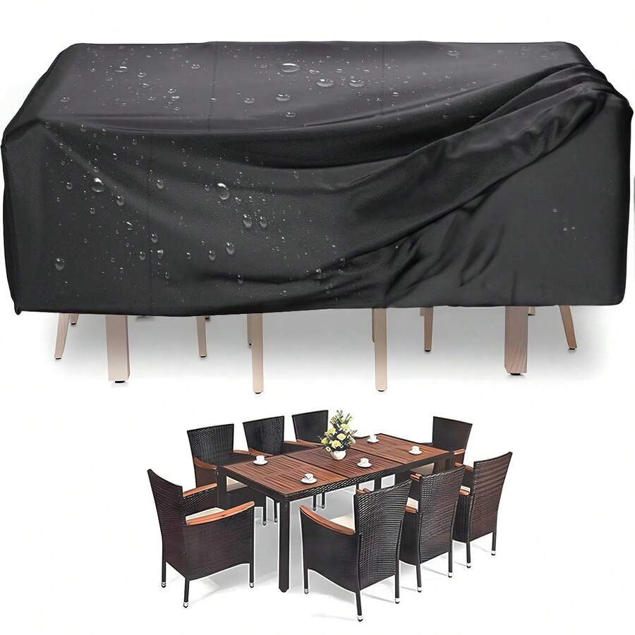 Avilia Set Copertura Tavola E 4 Sedie 165x140x90cm - nero - Visualizzare 1