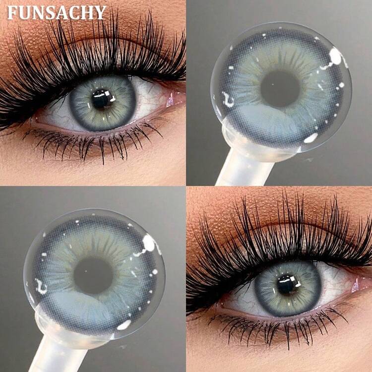 FUNSACHY 1 Pair Colorcon For Eyes Beautiful Lenses Cosmetics Gray Pupils Blue Color Lens Big Eyes Contacts Lens Yearly - SERENA-gRAY - View 7