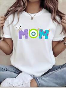 Plus Size - Plus Size - Oversized T-Shirt - Women's Fun Graphic Tee - Relaxed Fit Short Sleeve Crew Neck Top, Machine Washable For Year-Round Comfort, Everyday Wear; Relaxed Fit; Durable Print, Ideal For Holiday Gifts - 黑色 - 查看 9