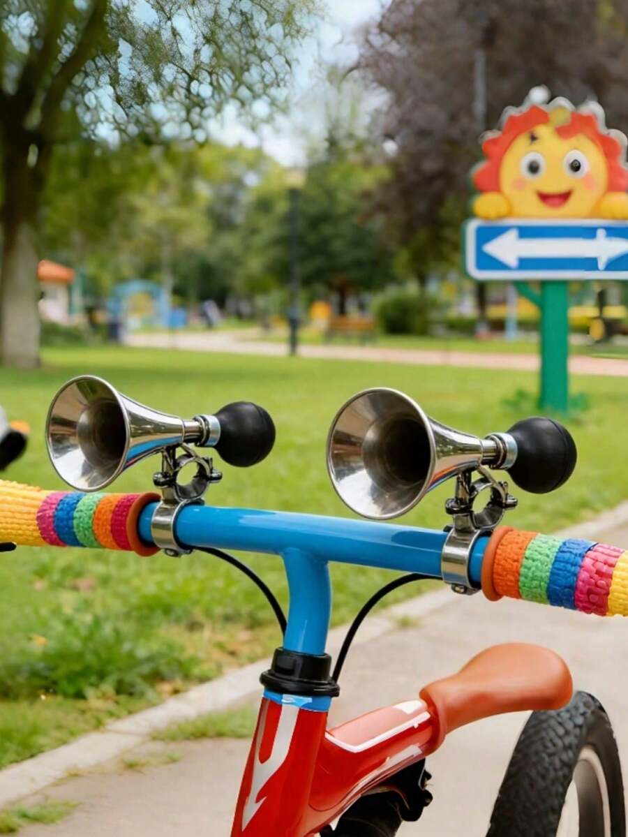 1pc Colorful Air Horn Bicycle, Single Piece Design, As Cycling Ring Alarm, Suitable For Plastic Handlebars And Scooters, Bicycle Accessory Tool[Reference Image 8] - Multicolor - View 1