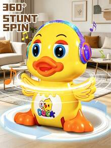 2+ Years Old Interactive Rotating Swinging Yellow Duck Toy, 360° Rotation And Swinging, Dazzling Light & Sound Effects, ABS Anti-Fall Material, Cute Design, Suitable For 2+ Years Old Babies Home Play And Early Education, Helps Develop Limb Coordination And Rhythm. Suitable For Halloween, Christmas, Thanksgiving And Back To School Gifts. - Multicolor - View 6