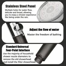 Modern High Pressure Handheld Shower Head - Ergonomic Design, With Pause Mode And Adjustable Spray, Made Of Durable ABS Material, Easy To Install, Ideal Upgrade For Bathroom - Multicolor - View 7