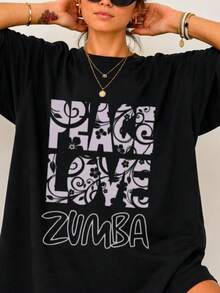 1 Piece 180g Women's T-Shirt, Men's T-Shirt. Casual Cotton Crew Neck T-Shirt. Women's Athletic T-Shirt. Designed By Y2K Generation Artists In The Bababask Style, Made From 100% Pure Cotton. Creative Cartoon Pattern Design, Comfortable Short Sleeves, Zumba Style. - 黑色4 - 查看 6