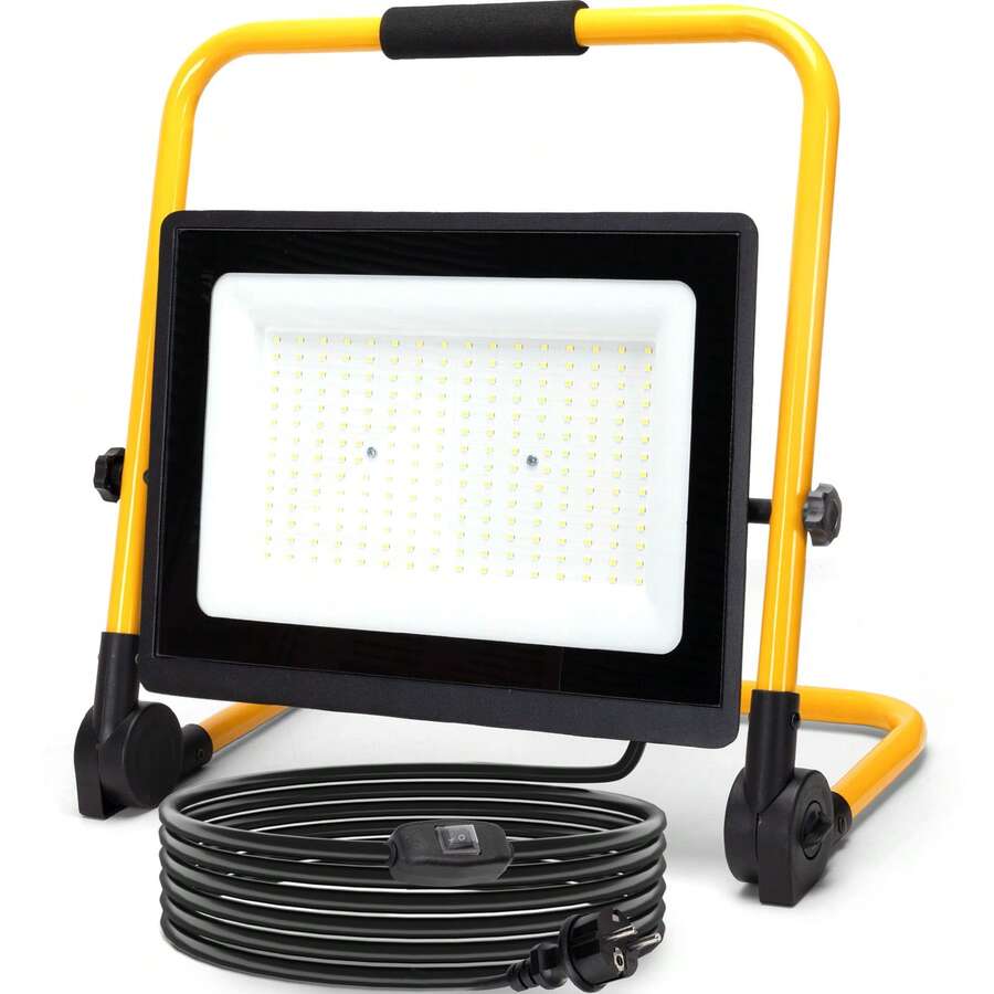 Foco de Trabajo LED con Cable de 4M 200W 18000LM Enchufes Con Interruptor Estanco IP65 Impermeable 6500K - 200 W - Ver 1