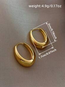 1 paire de boucles d'oreilles créoles vintage, conçues pour les femmes, convenant pour les mariages, les fiançailles, les fêtes d'anniversaire, les cadeaux de la Saint-Valentin - Or jaune - Voir 4