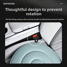 360° Rotating Car Seat Cushion | Rotating Round Seat Pad, Anti-Slip Comfortable, Nappa Leather, Polyester Fiber Filling, Universal Fit, Easy Entry And Exit - Green - View 5