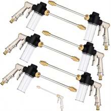 KOKK2O 6 Pcs High Pressure Car Wash Hose Nozzle Sprayer With 3.5oz Soap Dispenser Heavy Duty Foam Gun Garden Hose Attachment Adjustable Brass Nozzle For Gardening Watering Plant Pet Cleaning - as pic - View 7
