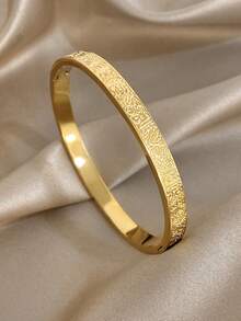 Pulsera de acero inoxidable chapada en oro de 18K con diseño de gota de agua mate redonda completa, pulsera para niños, joyería de acero inoxidable, accesorios de acero inoxidable de alta calidad, joyería chapada en oro, adecuada para uso diario de niños, fiestas, temporada de vacaciones, accesorios de verano, regalo de cumpleaños, regalo del Día de la Madre, regalo del Día de San Valentín, regalo para amigos de niños, joyería de estilo bohemio - Multicolor - Ver 3