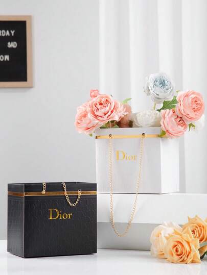 1pc Flower Gift Box Floral Packaging Box, Bouquet Storage Florist Handbag Style Box, Durable Flower Packaging Box For Wedding Party Event Decoration, Suitable For Gift Packaging Bouquet Display DIY Flower Arrangement, Perfect For Valentine's Day Anniversary Birthday Holiday Gift Box