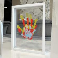 Family Handprint Craft Kit, DIY Lasting Keepsake Gift For New Parents, Wooden Frame - Pearl White Transparent Photo Frame - View 7
