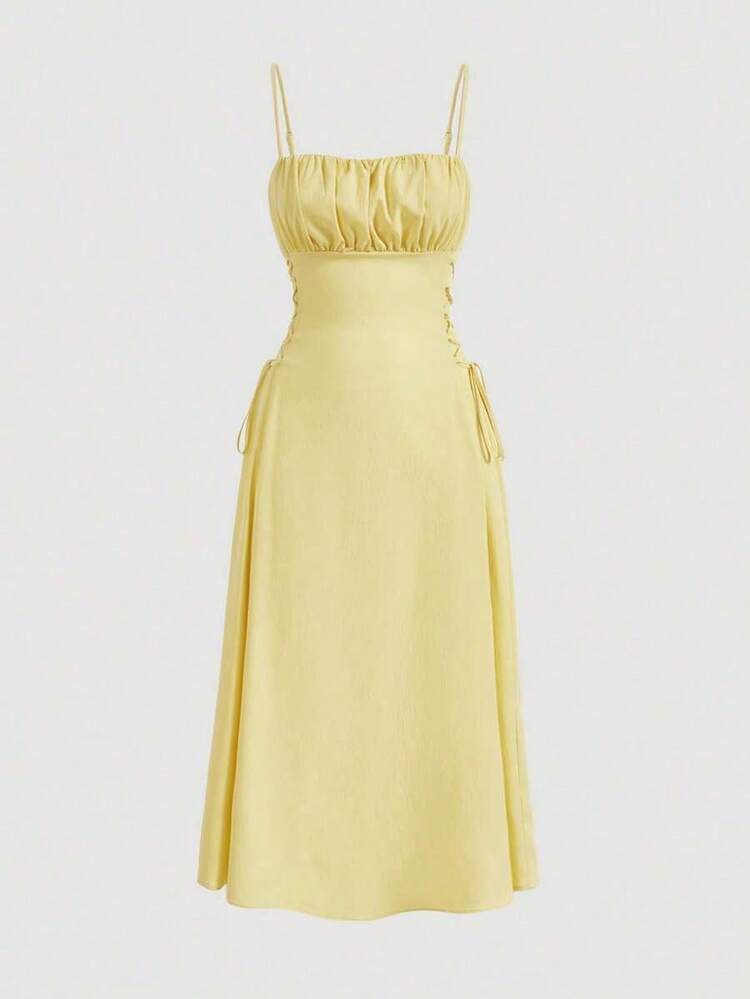 Women Midi Dresses - 黃色的 - 查看 1