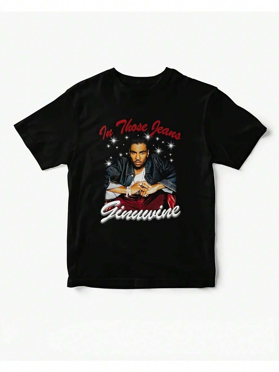 Camiseta unisex vintage icónica "In Those Jeans" de manga corta y cuello redondo, cómoda y transpirable, adecuada para todas las estaciones, asequible para el uso diario, un regalo perfecto para fans y amigos, ideal para el Domingo de Pascua y el Día de la Pasión de Jesús.playeras de hombre playeras oversize de mujer y2k camisa de mujer camisa blusa casual mujer blusa elegante mujer ofertas - Negro - Ver 1