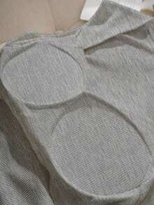 Camiseta sin tirantes con cuello cuadrado, cintura fruncida y sujetador acolchado sin aros - Gris Claro - Ver 6