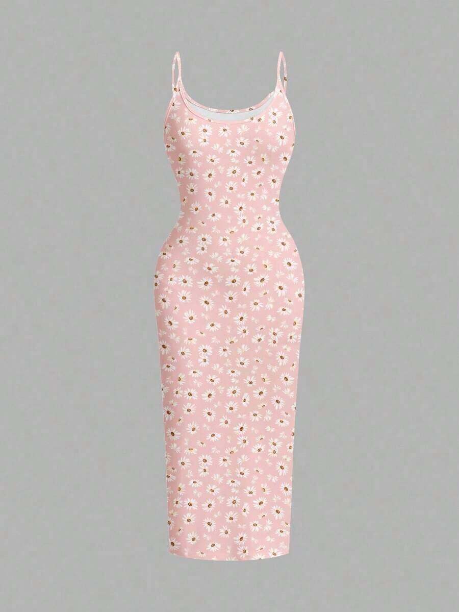 Vestido camisero de Body entero minimalista y casual con estampado de margaritas, adecuado para el verano - Multicolor 3 - Ver 1