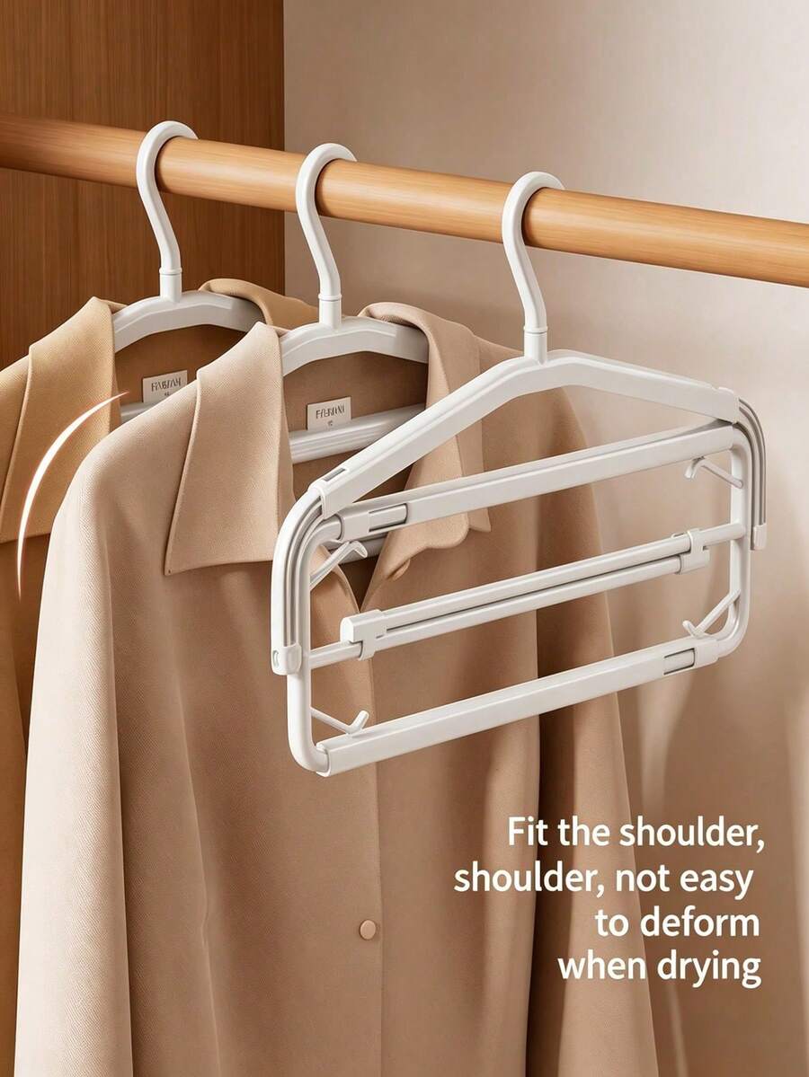 1/2/4 piezas Tendedero extensible, Tendedero plegable, Percha multifuncional, Toallero, Adecuado para armario, dormitorio, baño, dormitorio, organiza eficazmente el armario, diseño antideslizante, se utiliza para almacenar y organizar ropa, pantalones, toallas, artículos del hogar